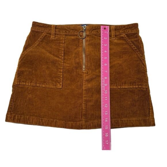Blue Spice Mini Skirt Women’s‎ Juniors Size 13 Brown Corduroy Front Zip Stretch - Picture 4 of 4